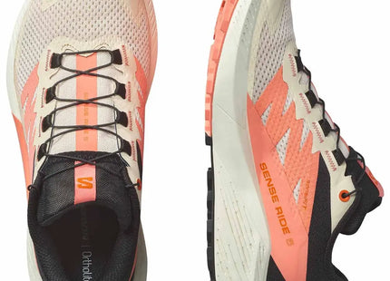 Zapatilla Salomon Sense Ride 5 Mujer Tender Peach Coral Negro Trail