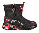 Bota Skechers Mega-Craft Cuboforce Niño Negro Rojo Pixelada