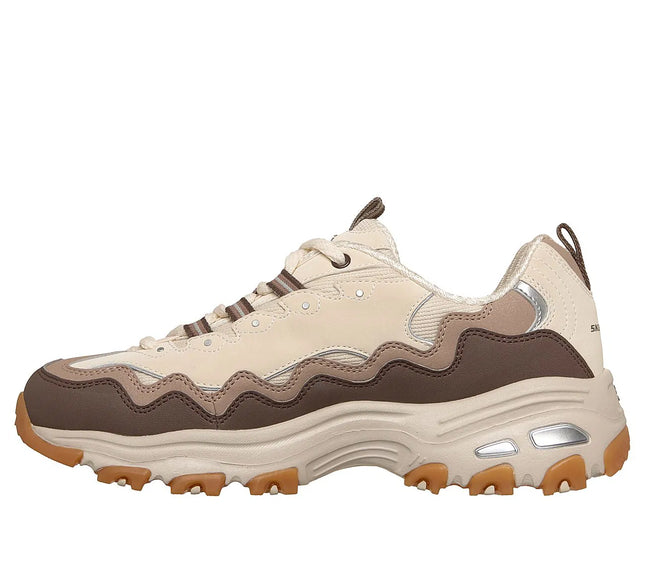 Zapatilla Skechers D'Lites Vintage Wave Mujer Natural Café