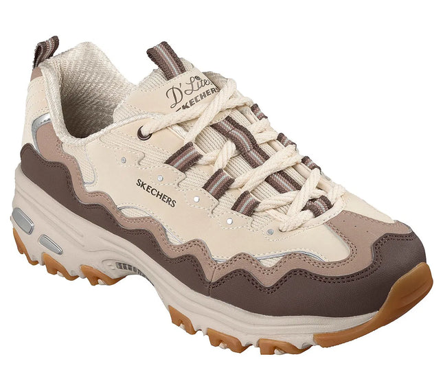 Zapatilla Skechers D'Lites Vintage Wave Mujer Natural Café