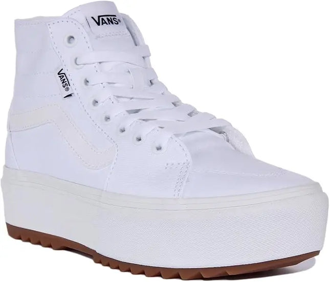 Zapatilla Vans Filmore Hi Tapered Platform Mujer Blanca Caña Alta Plataforma