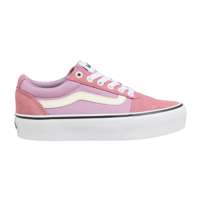 Zapatilla Vans Ward Platform Colorblock Mujer Rosa Blanco Urbana