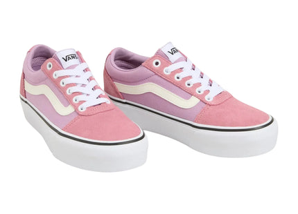 Zapatilla Vans Ward Platform Colorblock Mujer Rosa Blanco Urbana