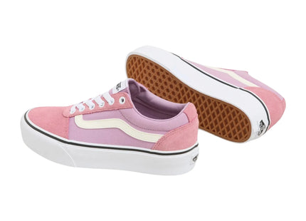 Zapatilla Vans Ward Platform Colorblock Mujer Rosa Blanco Urbana
