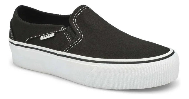 Zapatilla Vans Asher Platform Mujer Negra Plataforma Urbana