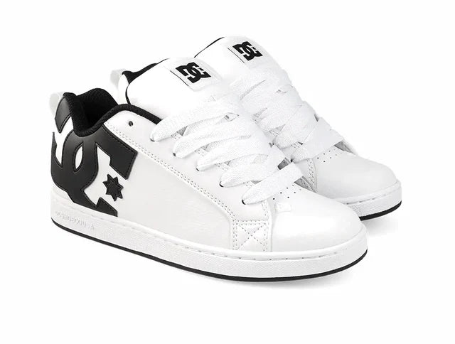 Zapatilla DC Court Graffik Mujer Blanco Negro Skate Urbana