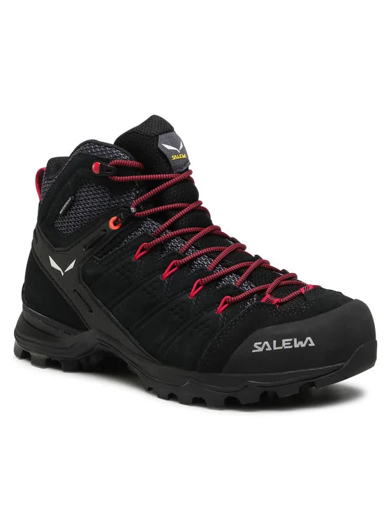 Botín Trekking Salewa Alp Mate Mid WP Mujer Negro Rosado Impermeable