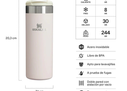 BOTELLA TÉRMICA STANLEY AEROLIGHT ROSA QUARTZ 473 ml