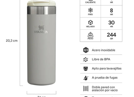 BOTELLA TÉRMICA STANLEY AEROLIGHT COLOR GRIS 473 ML