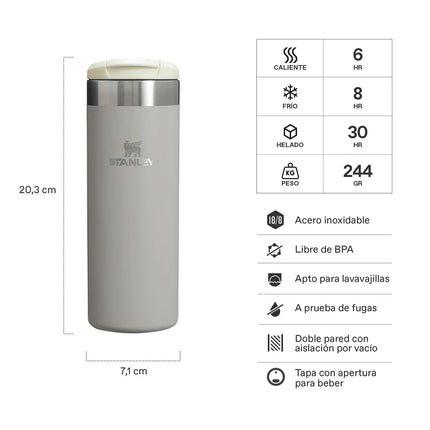 BOTELLA TÉRMICA STANLEY AEROLIGHT COLOR GRIS 473 ML