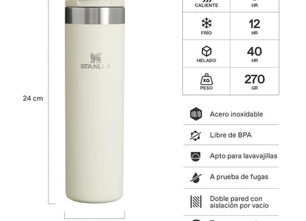 BOTELLA TÉRMICA STANLEY AEROLIGHT COLOR CREMA 591 ML-