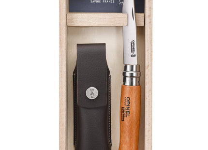 Cuchillo Opinel N°8 Acero Carbono Con Funda Y Caja De Madera