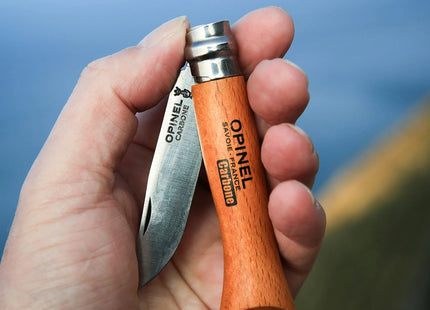 Cuchillo Opinel N°8 Acero Carbono Con Funda Y Caja De Madera