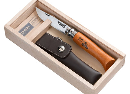 Cuchillo Opinel N°8 Acero Carbono Con Funda Y Caja De Madera