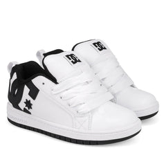 Zapatilla DC Court Graffik Niño Blanco Negro Skate Urbana