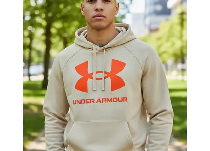 Polerón Under Armour Rival Fleece Big Logo HD Hombre Crema