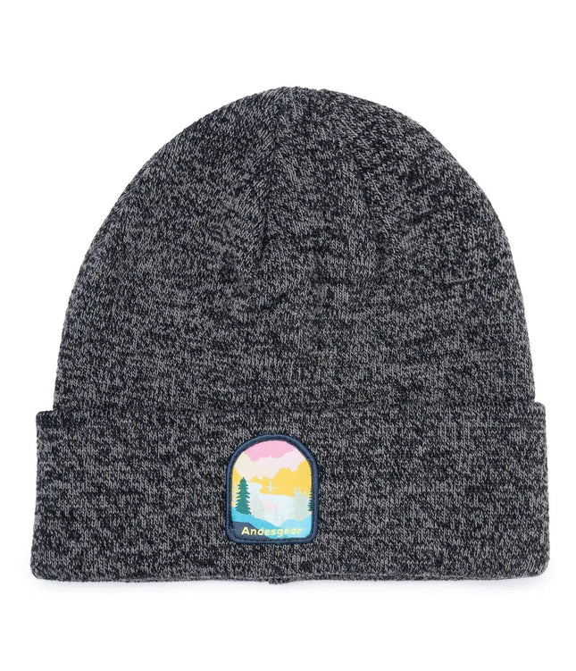Gorro Beanie Andesgear Patch Gris Oscuro Acrílico