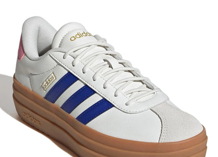 Zapatilla Adidas Blanca Plataforma Líneas Azules Court Bold