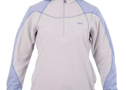 Poleron Mujer Jacaranda Nano-F 1/4 Zip Hoody Gris/Lila Lippi