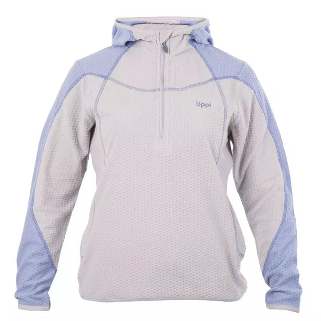 Poleron Mujer Jacaranda Nano-F 1/4 Zip Hoody Gris/Lila Lippi
