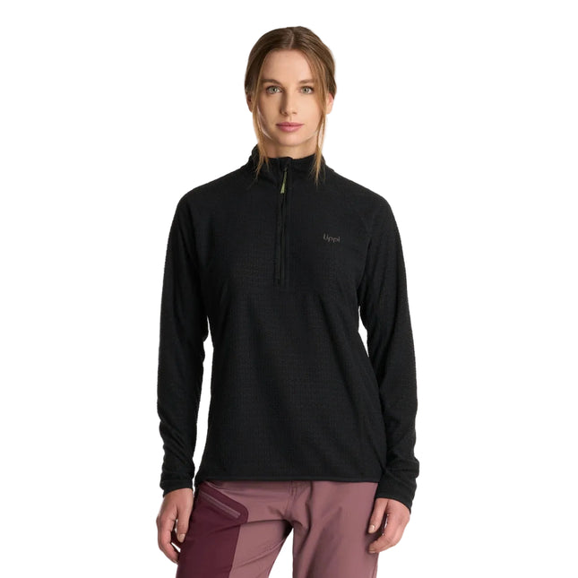 Poleron Mujer Jacaranda Nano-F 1/4 Zip Negro Lippi