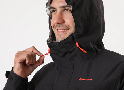 Cortaviento Andesgear Carelmapu Hombre Negro Impermeable 10K