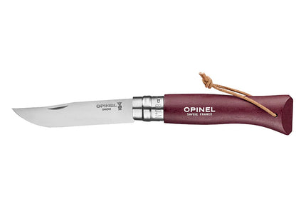 Cuchillo Opinel N°8 Trekking Burdeo Con Seguro Virobloc Y Correa De Cuero