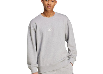 Polerón Adidas Essentials French Terry Hombre Gris Cuello Redondo