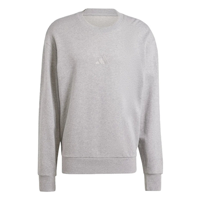 Polerón Adidas Essentials French Terry Hombre Gris Cuello Redondo