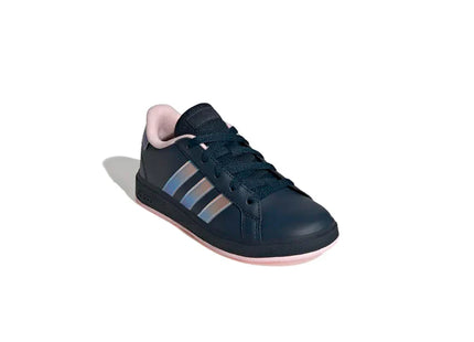 Zapatilla Adidas Grand Court 2.0 Niño Azul Rosa 3 Tiras