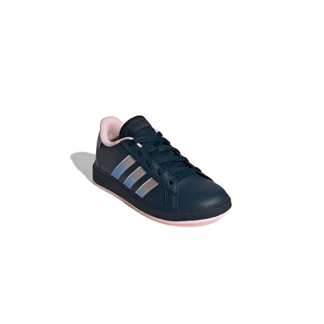 Zapatilla Adidas Grand Court 2.0 Niño Azul Rosa 3 Tiras