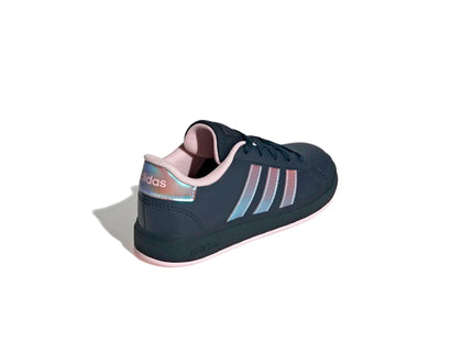 Zapatilla Adidas Grand Court 2.0 Niño Azul Rosa 3 Tiras